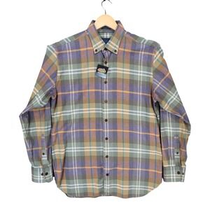 Calder Carmel Button Down Mens Large Multicolor Excellent Plaid Flannel
